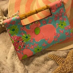 Vintage Lilly P purse wi/bamboo handles